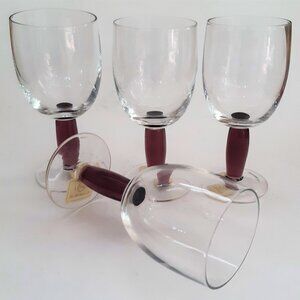 Lenox Crystal Avalon Amethyst Water Wine Goblets Stem Glasses Set of 4 New Cond.